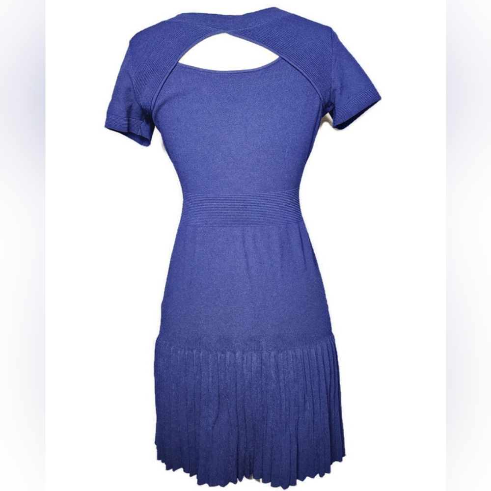 Sandro Blue Knit Short Sleeve Dress - Picture 3 of 12